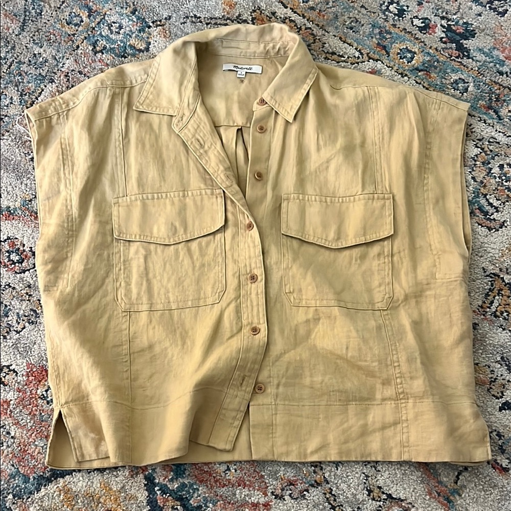 Women's Madewell Tan Button-Up Top